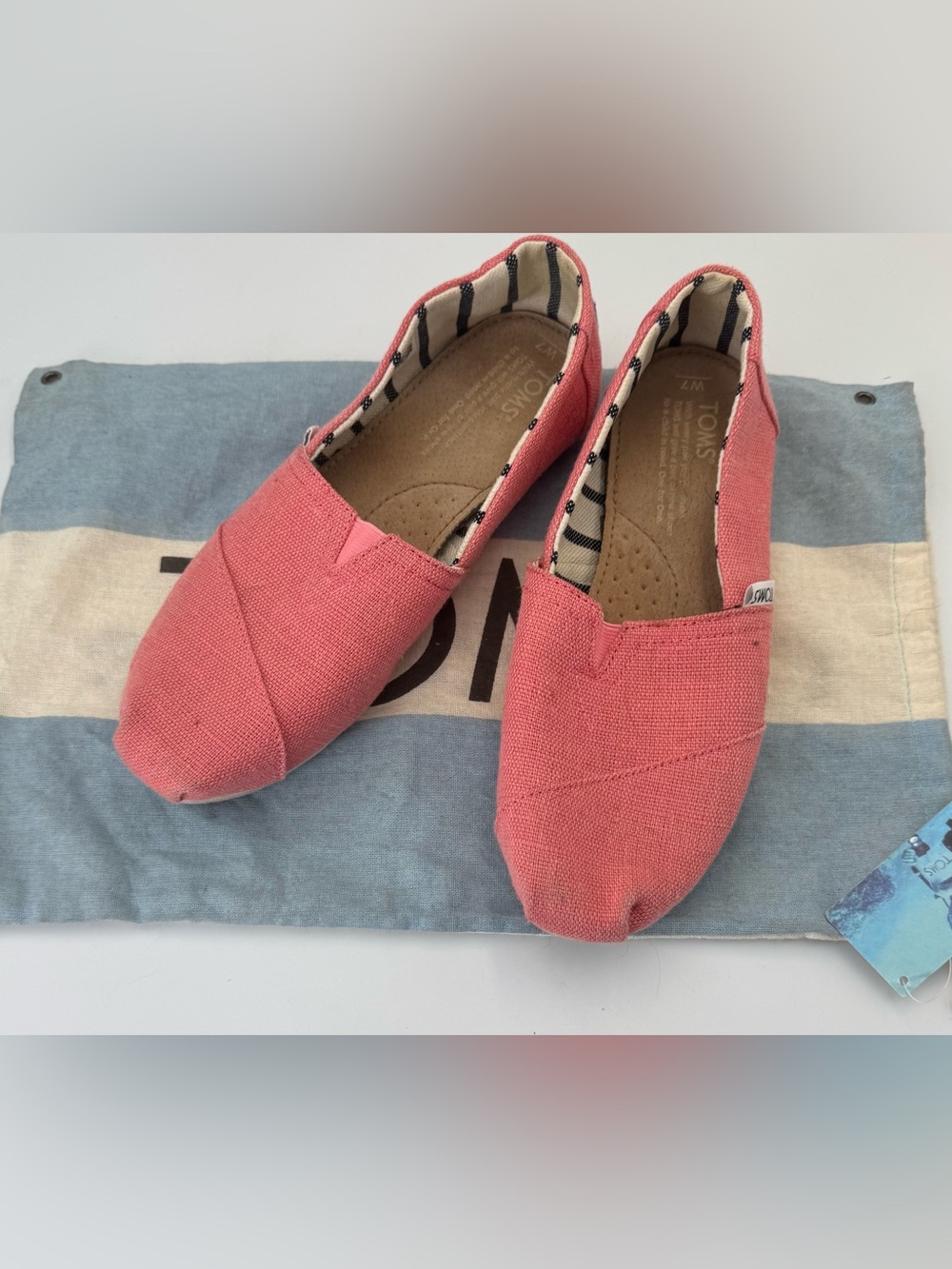 Toms Coral Canvas Slip-On Flats